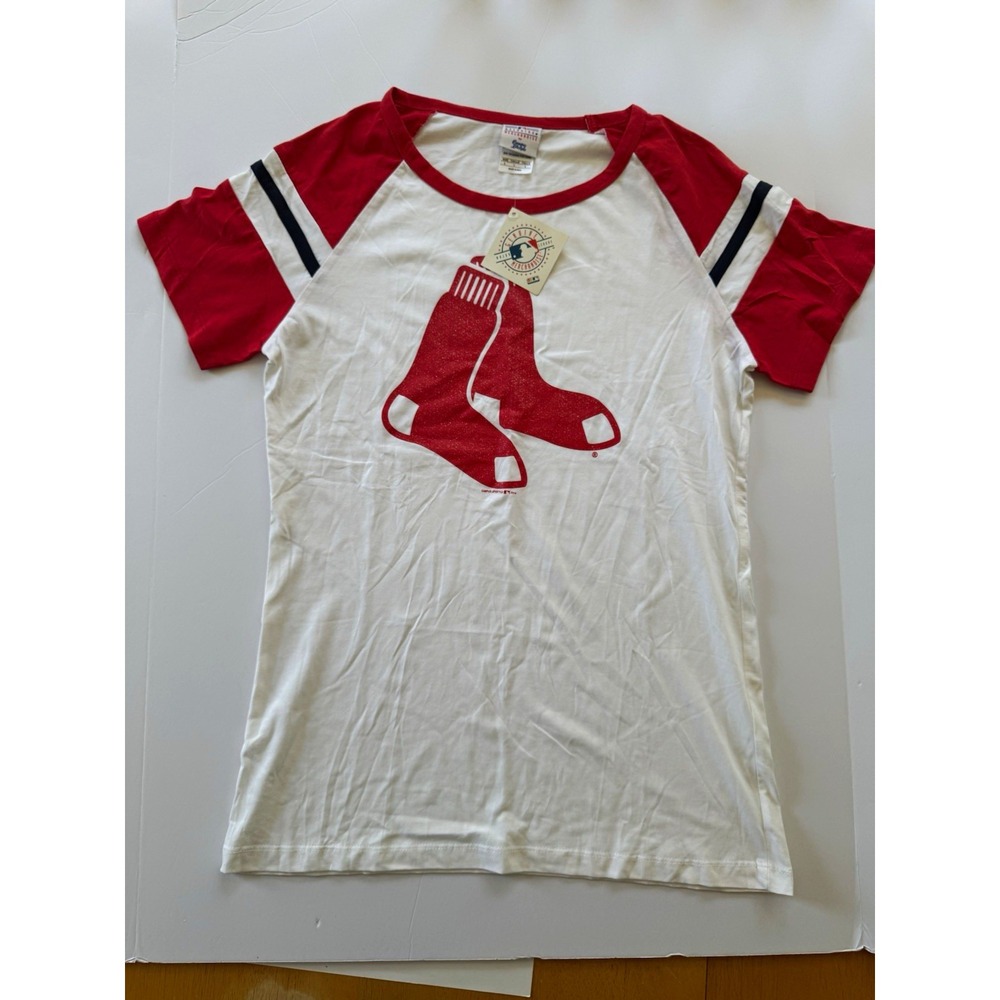 Campus Lifestyle Boston Red Sox Women's L Raglan Ringer Graphic Tee Cotton